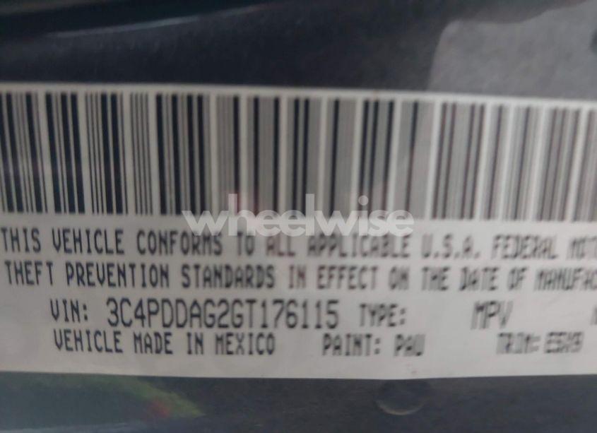 Photo 9 of 2016 Dodge Journey SE (VIN 3C4PDDAG2GT176115)