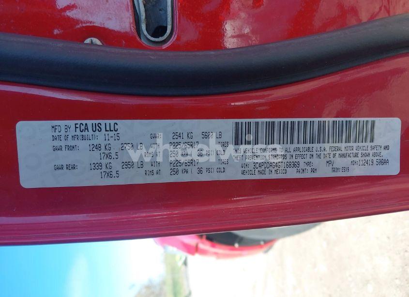 Photo 9 of 2016 Dodge Journey SE (VIN 3C4PDDAG4GT168369)