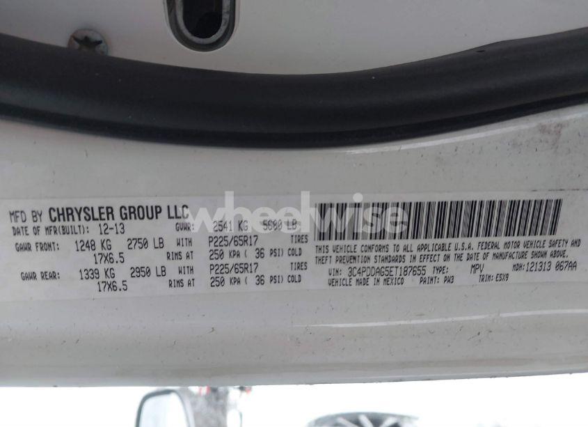 Photo 9 of 2014 Dodge Journey SE (VIN 3C4PDDAG5ET187655)