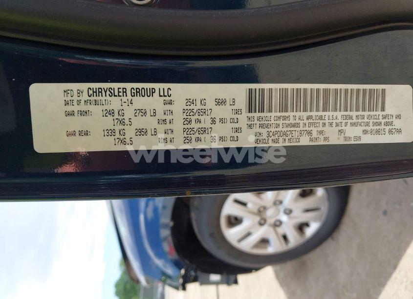 Photo 9 of 2014 Dodge Journey SE (VIN 3C4PDDAG7ET187706)