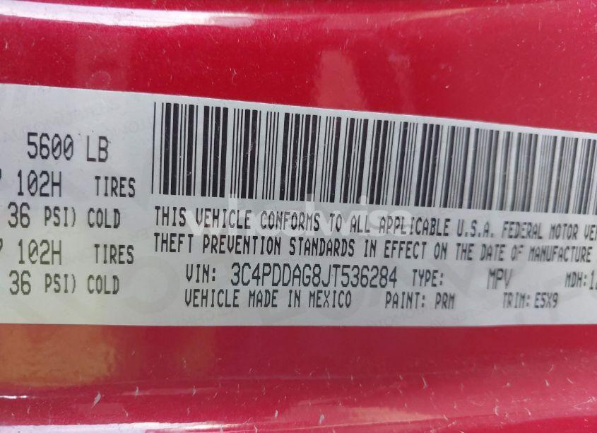 Photo 9 of 2018 Dodge Journey SE AWD (VIN 3C4PDDAG8JT536284)