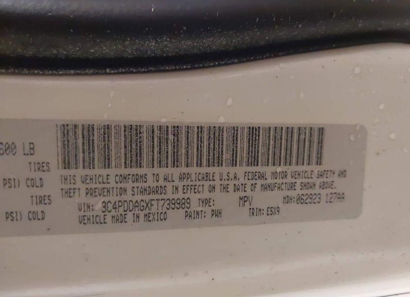 Photo 9 of 2015 Dodge Journey SE (VIN 3C4PDDAGXFT739989)