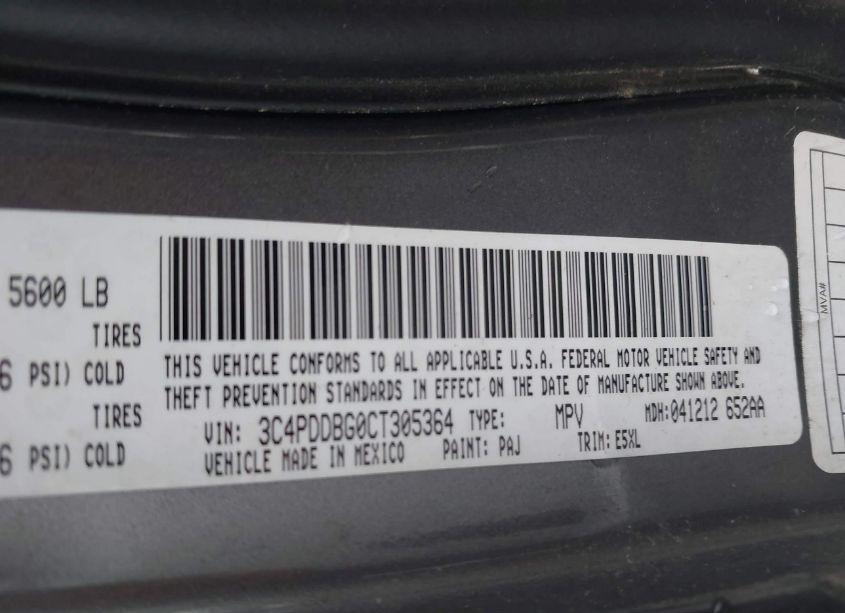 Photo 9 of 2012 Dodge Journey SXT (VIN 3C4PDDBG0CT305364)