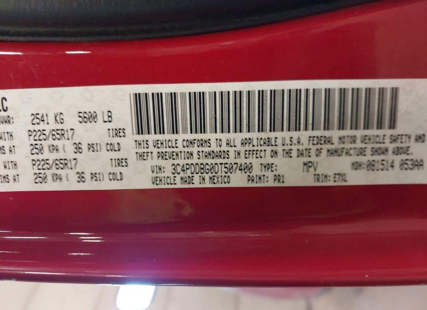 Photo 9 of 2013 Dodge Journey SXT (VIN 3C4PDDBG0DT507400)