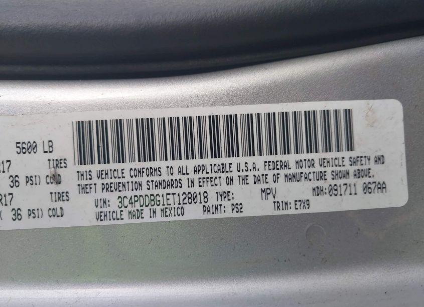 Photo 9 of 2014 Dodge Journey SXT (VIN 3C4PDDBG1ET128018)