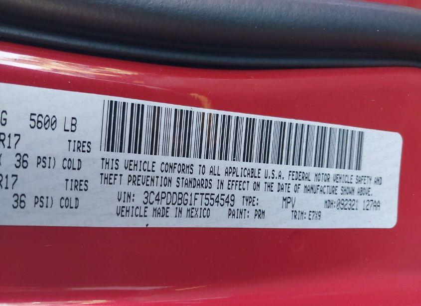 Photo 9 of 2015 Dodge Journey SXT (VIN 3C4PDDBG1FT554549)