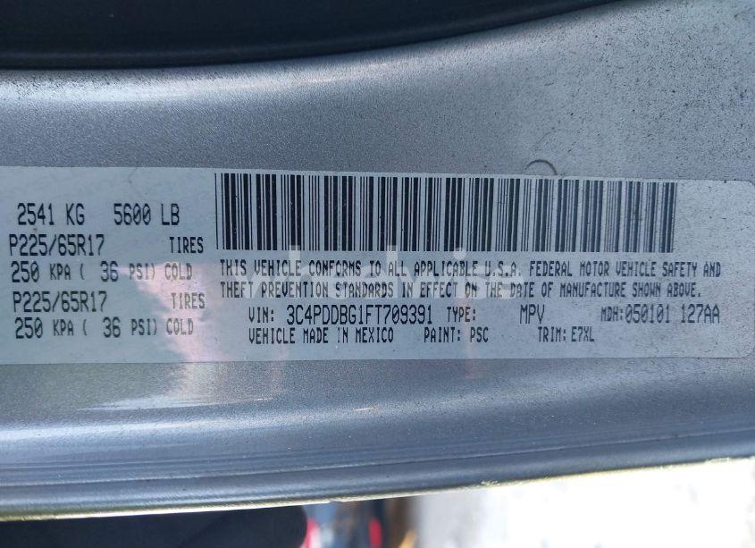 Photo 9 of 2015 Dodge Journey SXT (VIN 3C4PDDBG1FT709391)