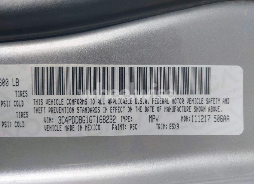 Photo 9 of 2016 Dodge Journey SXT (VIN 3C4PDDBG1GT168232)