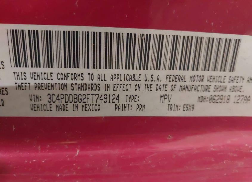 Photo 9 of 2015 Dodge Journey SXT (VIN 3C4PDDBG2FT749124)