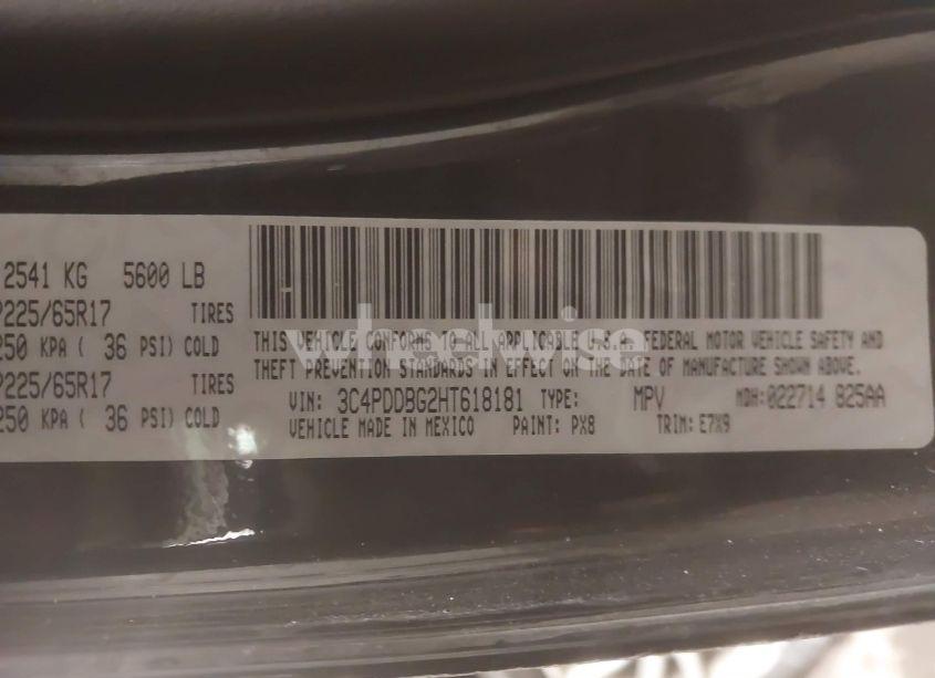 Photo 9 of 2017 Dodge Journey SXT AWD (VIN 3C4PDDBG2HT618181)