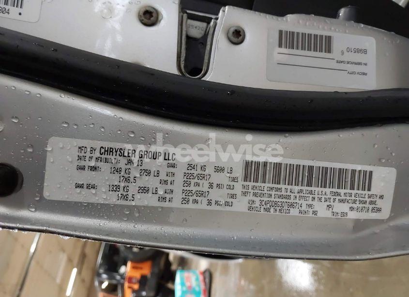 Photo 9 of 2013 Dodge Journey SXT (VIN 3C4PDDBG3DT606714)