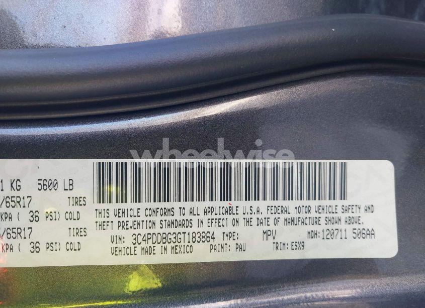 Photo 9 of 2016 Dodge Journey SXT (VIN 3C4PDDBG3GT183864)