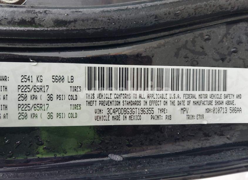 Photo 9 of 2016 Dodge Journey SXT (VIN 3C4PDDBG3GT196355)