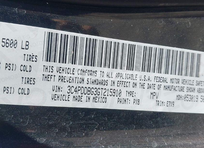 Photo 9 of 2016 Dodge Journey SXT (VIN 3C4PDDBG3GT215910)