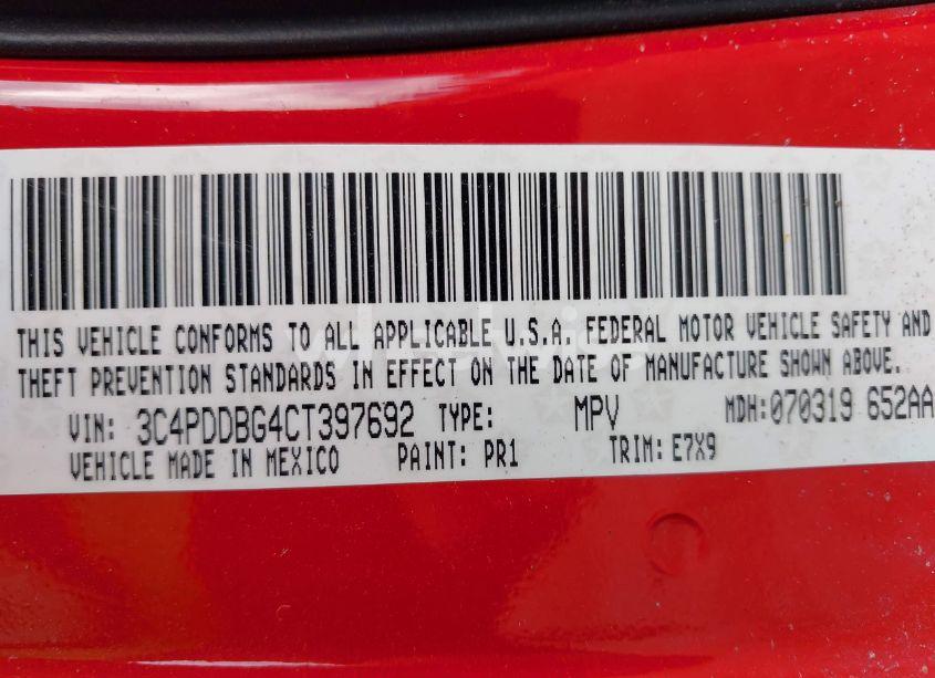 Photo 9 of 2012 Dodge Journey SXT (VIN 3C4PDDBG4CT397692)