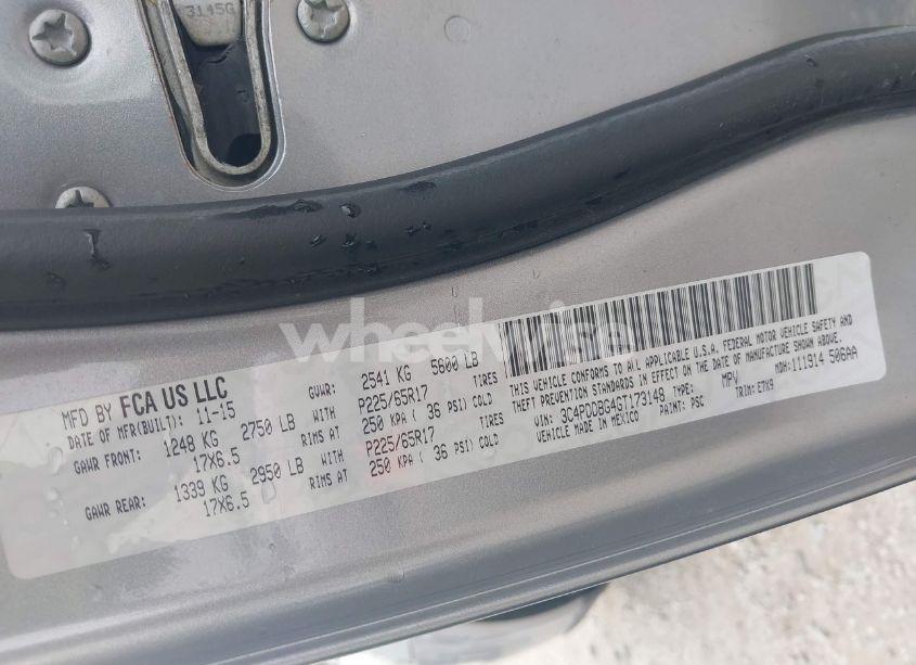 Photo 9 of 2016 Dodge Journey SXT (VIN 3C4PDDBG4GT173148)