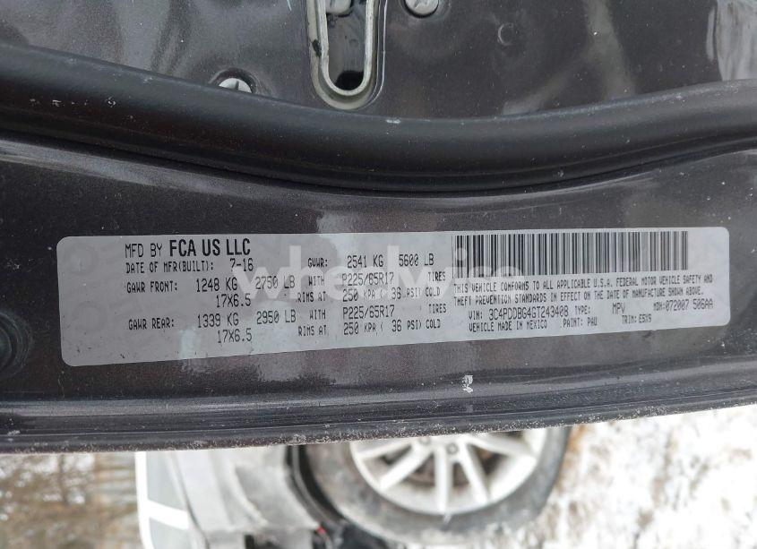 Photo 9 of 2016 Dodge Journey SXT (VIN 3C4PDDBG4GT243408)