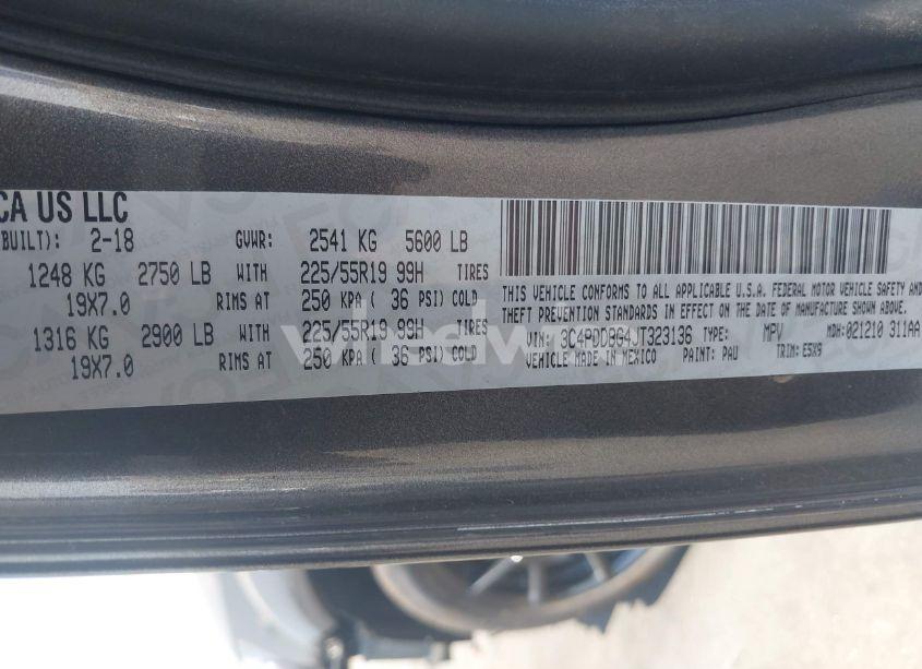 Photo 9 of 2018 Dodge Journey SXT AWD (VIN 3C4PDDBG4JT323136)