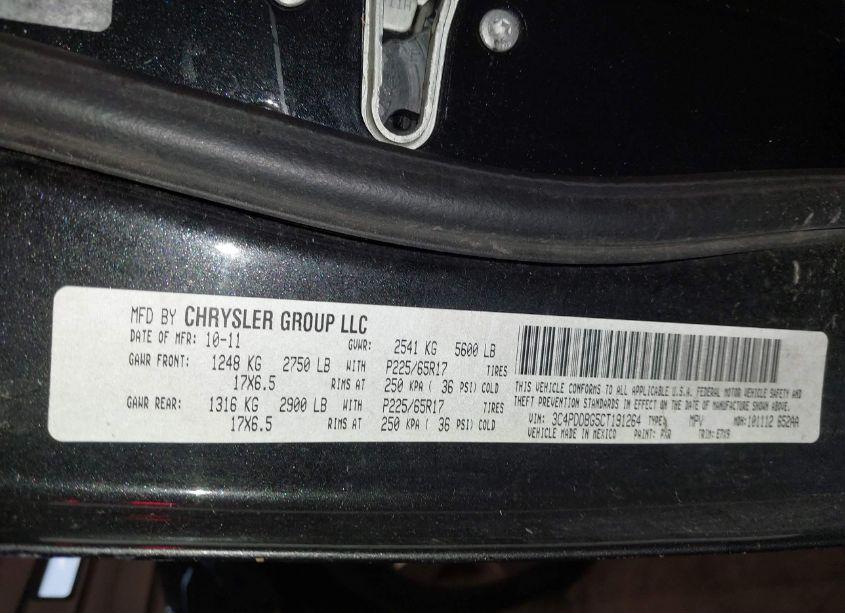 Photo 9 of 2012 Dodge Journey SXT (VIN 3C4PDDBG5CT191264)