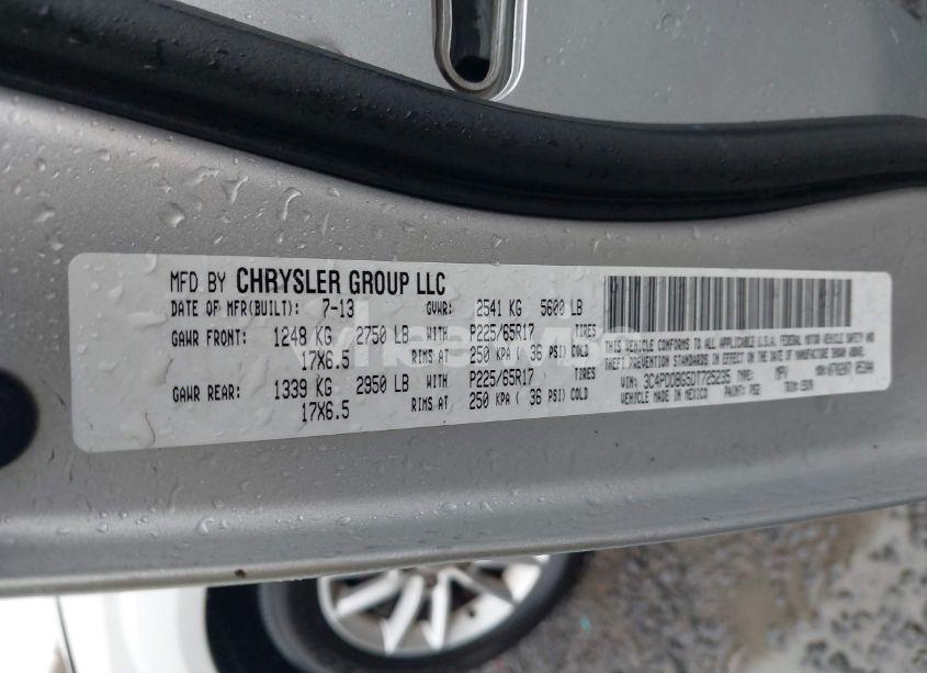 Photo 9 of 2013 Dodge Journey SXT (VIN 3C4PDDBG5DT725235)