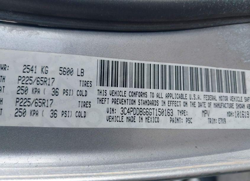 Photo 9 of 2016 Dodge Journey SXT (VIN 3C4PDDBG6GT150163)