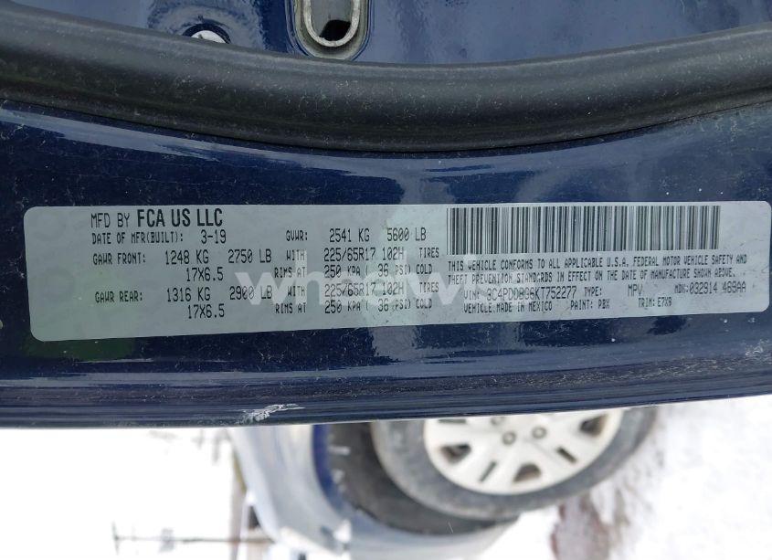 Photo 9 of 2019 Dodge Journey SE AWD (VIN 3C4PDDBG6KT752277)