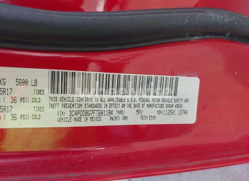 Photo 9 of 2015 Dodge Journey SXT (VIN 3C4PDDBG7FT601194)