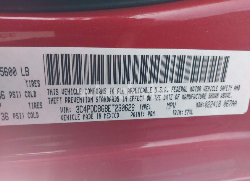 Photo 9 of 2014 Dodge Journey SXT (VIN 3C4PDDBG8ET230626)