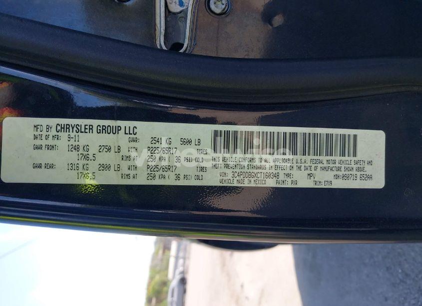 Photo 9 of 2012 Dodge Journey SXT (VIN 3C4PDDBGXCT160348)