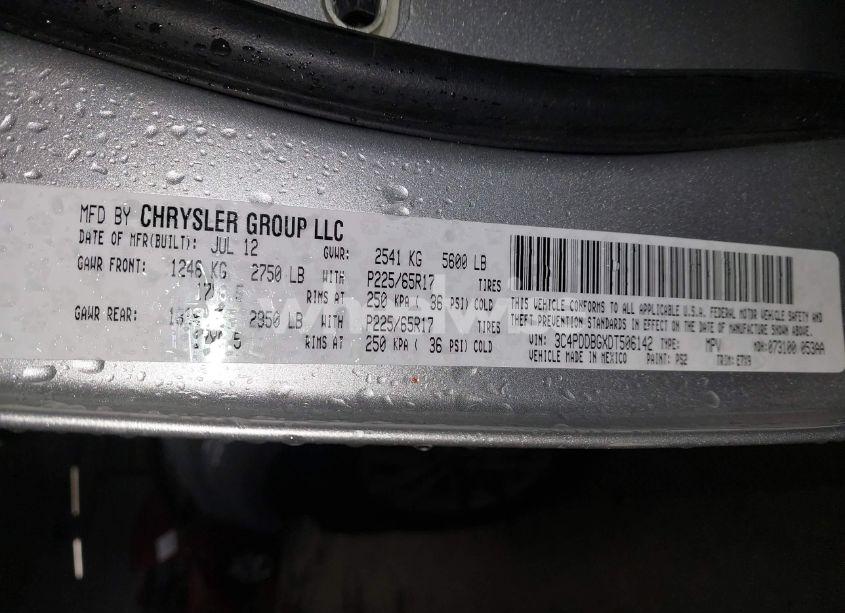 Photo 9 of 2013 Dodge Journey SXT (VIN 3C4PDDBGXDT506142)