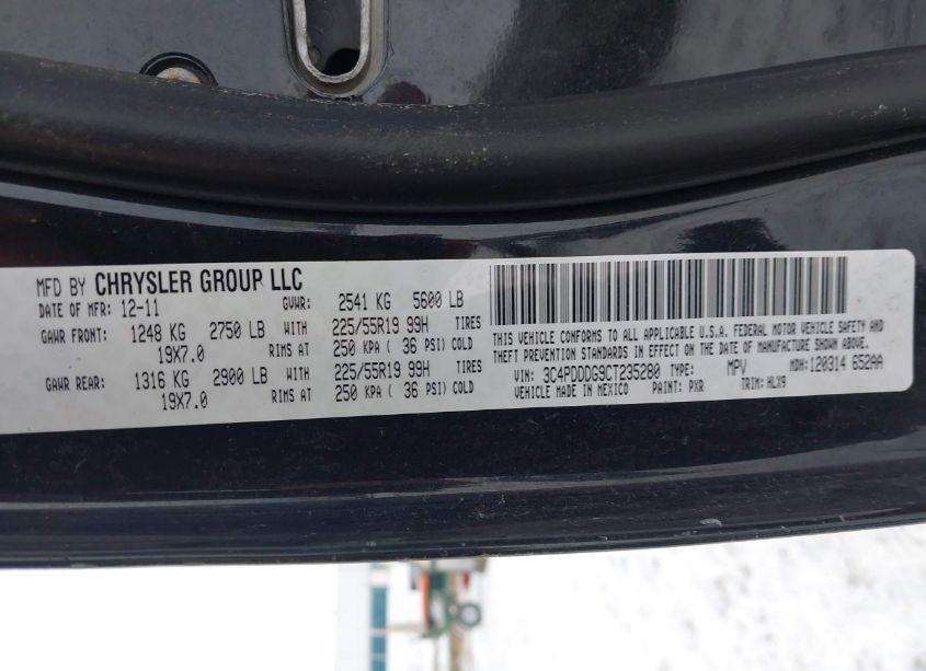 Photo 9 of 2012 Dodge Journey CREW (VIN 3C4PDDDG9CT235280)