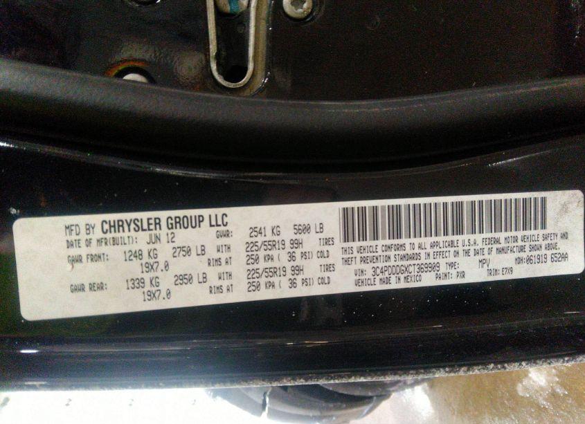 Photo 9 of 2012 Dodge Journey CREW (VIN 3C4PDDDGXCT369909)