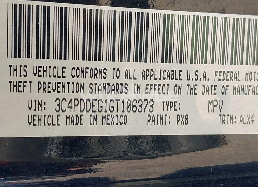 Photo 9 of 2016 Dodge Journey R/T (VIN 3C4PDDEG1GT106373)