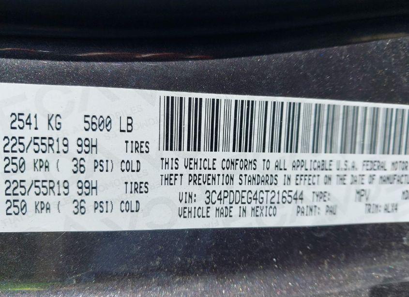 Photo 9 of 2016 Dodge Journey R/T (VIN 3C4PDDEG4GT216544)