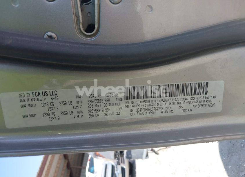 Photo 9 of 2019 Dodge Journey GT AWD (VIN 3C4PDDEG6KT764702)