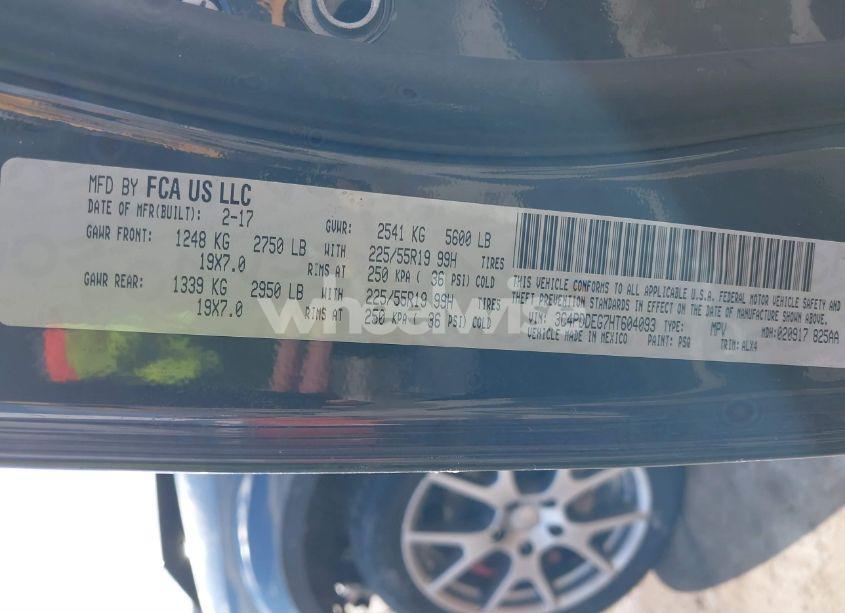 Photo 9 of 2017 Dodge Journey GT AWD (VIN 3C4PDDEG7HT604093)