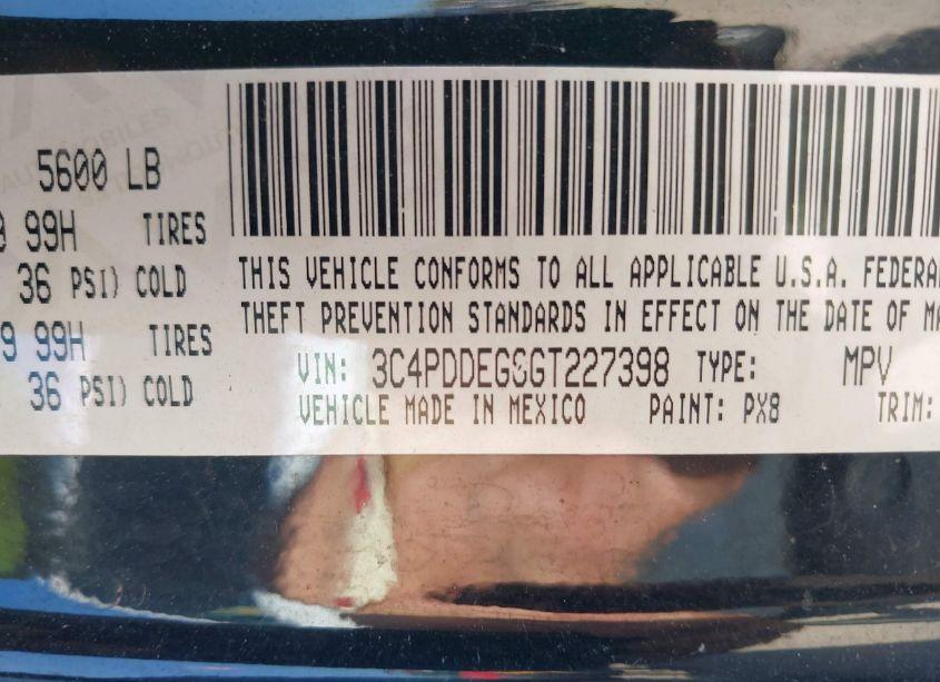 Photo 9 of 2016 Dodge Journey R/T (VIN 3C4PDDEG8GT227398)