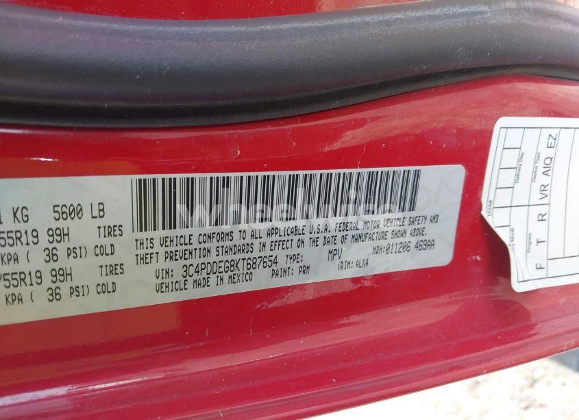 Photo 9 of 2019 Dodge Journey GT AWD (VIN 3C4PDDEG8KT687654)