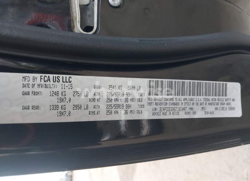 Photo 9 of 2016 Dodge Journey R/T (VIN 3C4PDDEGXGT161047)