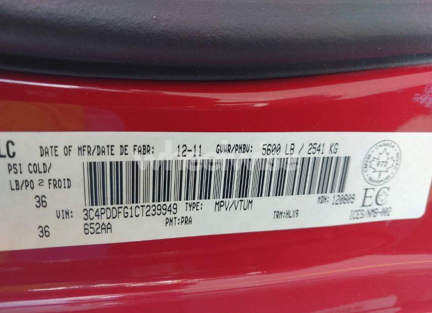 Photo 9 of 2012 Dodge Journey R/T (VIN 3C4PDDFG1CT239949)