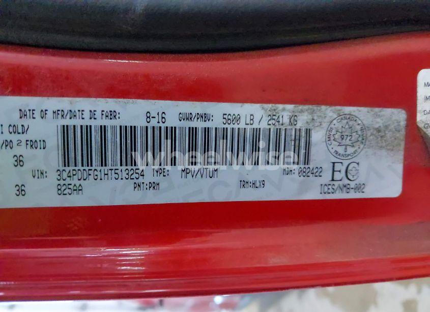 Photo 9 of 2017 Dodge Journey GT (VIN 3C4PDDFG1HT513254)