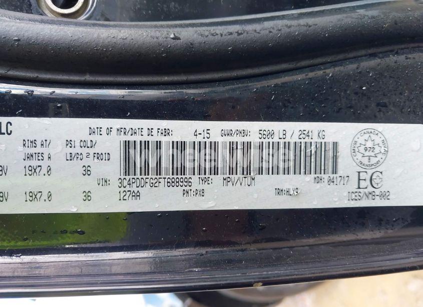 Photo 9 of 2015 Dodge Journey R/T (VIN 3C4PDDFG2FT688996)