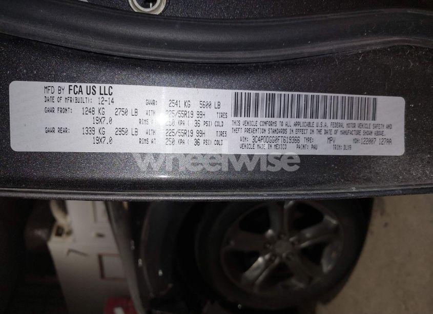 Photo 9 of 2015 Dodge Journey CROSSROAD (VIN 3C4PDDGG0FT619366)