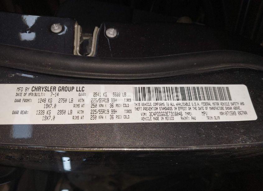 Photo 9 of 2014 Dodge Journey CROSSROAD (VIN 3C4PDDGG3ET316046)