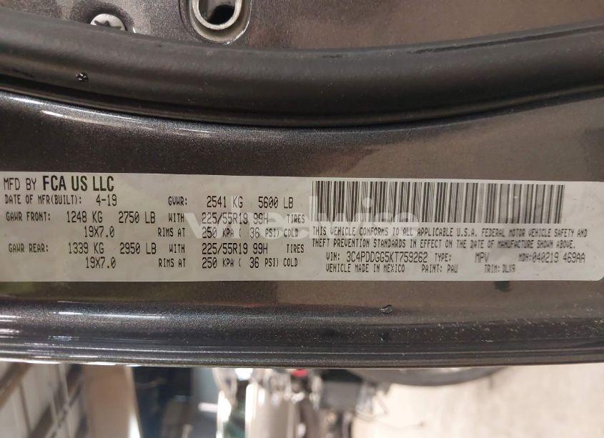 Photo 9 of 2019 Dodge Journey CROSSROAD AWD (VIN 3C4PDDGG5KT759262)