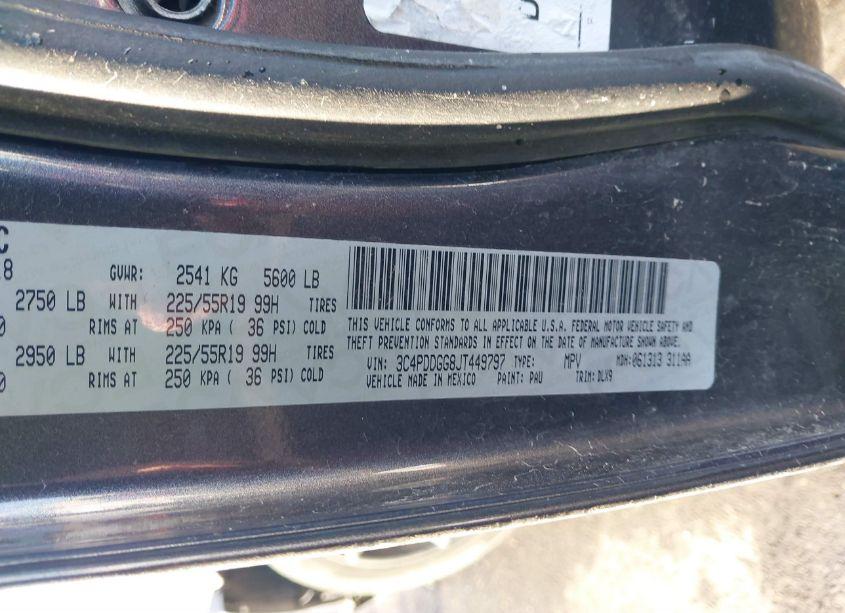 Photo 9 of 2018 Dodge Journey CROSSROAD AWD (VIN 3C4PDDGG8JT449797)