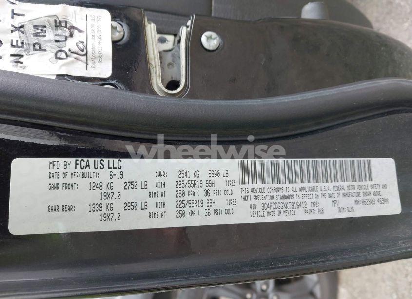 Photo 9 of 2019 Dodge Journey CROSSROAD AWD (VIN 3C4PDDGGXKT816412)