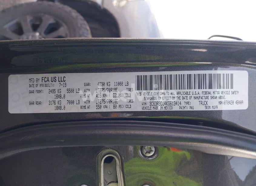 Photo 8 of 2019 Ram 3500 BIG HORN 4X4 6'4 BOX (VIN 3C63R3DJ4KG613414)