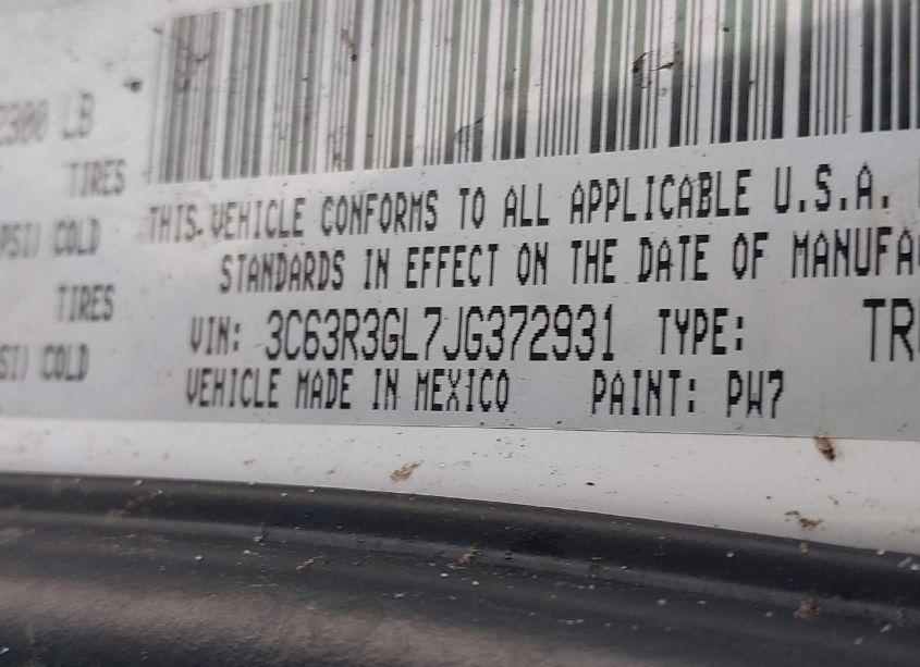 Photo 9 of 2018 Ram 3500 TRADESMAN 4X4 8' BOX (VIN 3C63R3GL7JG372931)