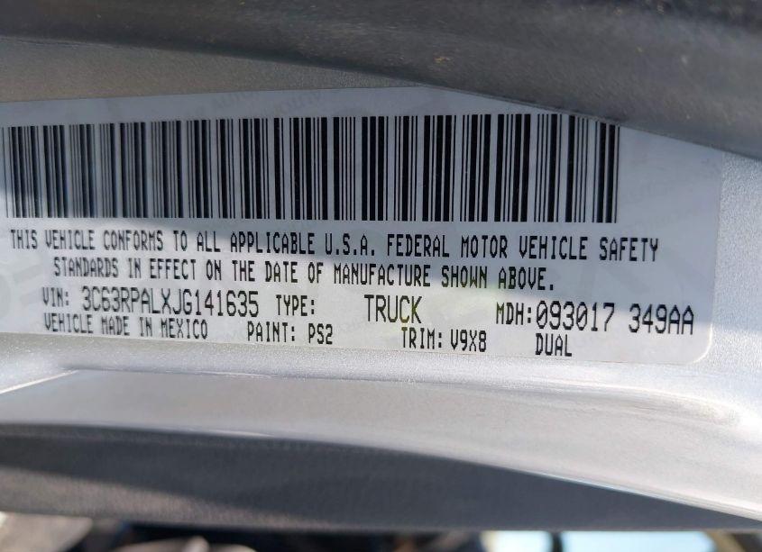 Photo 9 of 2018 Ram 3500 TRADESMAN REGULAR CAB 4X2 8' BOX (VIN 3C63RPALXJG141635)